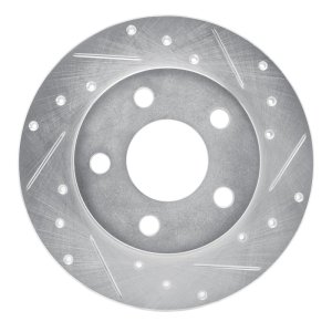 Buick ALLURE Brake Rotor (1) - Rear Right - R1 Concepts - Drilled & Slotted - Silver - `04-`16